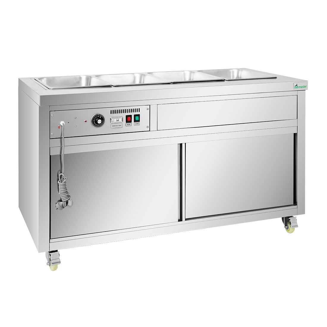 Thermaster Premium Wet and Dry Bain Marie Food Display 4x1/1 GN Pans PG150FE-XB