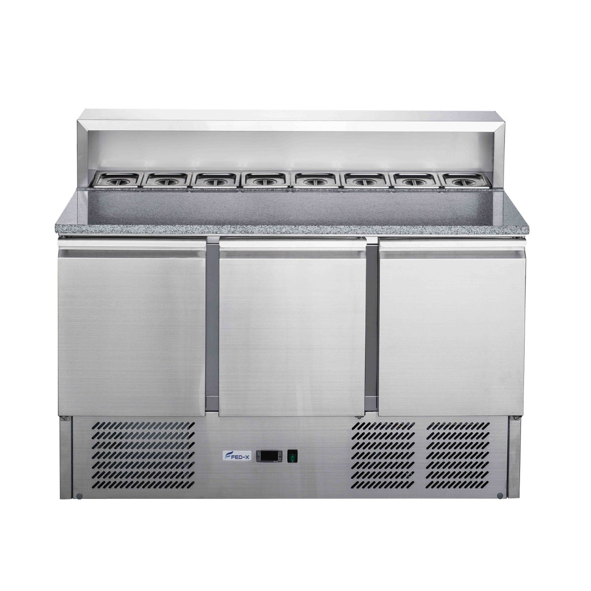 FED-X Three Door Salad Prep Fridge with Marble Top - XGNS1300E