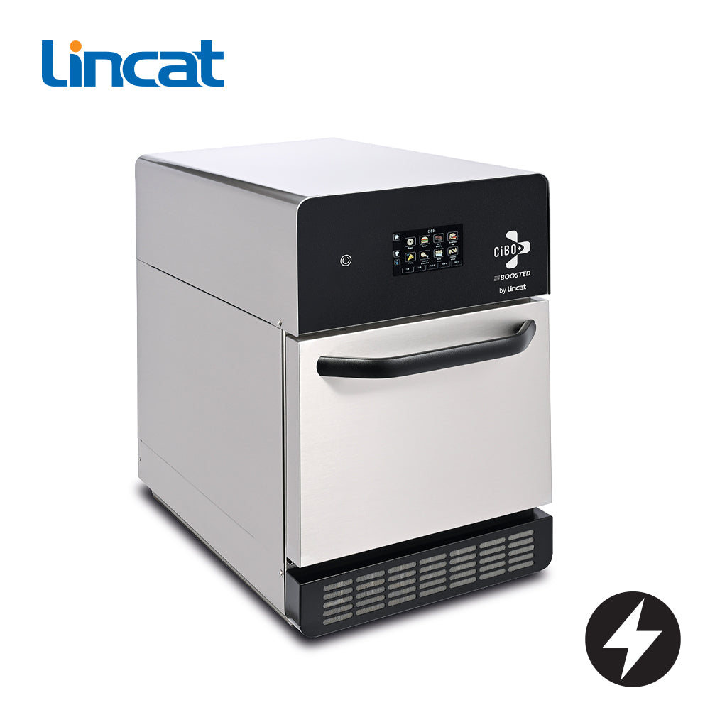 LINCAT Electric HIGH SPEED OVEN Tri-heat technology. Microwave, TurboAir, and ContactBase, Internal Dimensions (WxDxH) 340 x 340 x 195 mm, Gastronorm Capacity GN2/3, Capacity 23 L, Temperature Range 30-280 C CiBO+ Boosted