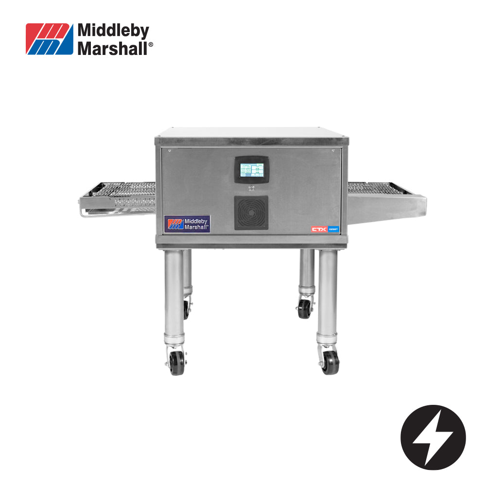 MIDDLEBY MARSHALL ELECTRIC CTX Electric Infrared Conveyor, 18'' (457 mm) wide conveyor, 31'' (793 mm), long cooking chamber, Menu Select up to 15 different time and temperature combinations, stand included DZ33T