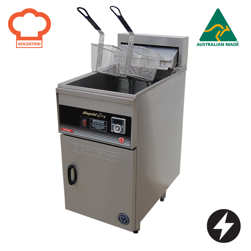 GOLDSTEIN ELECTRIC FRYER single pan, 2 baskets per pan, pan size 405 x 390 x 275 mm, 32 ltr. capacity, 3 phase FRE18/1DL