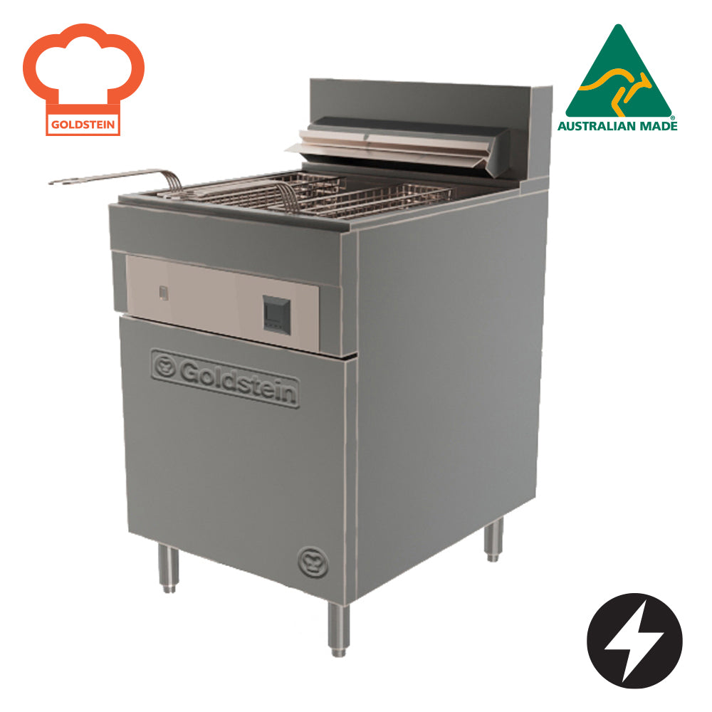 GOLDSTEIN ELECTRIC FRYER single pan, 3 baskets per pan, extra wide pan size 555 x 390 x 275 mm, 45 ltr. capacity, 3 phase FRE24DL