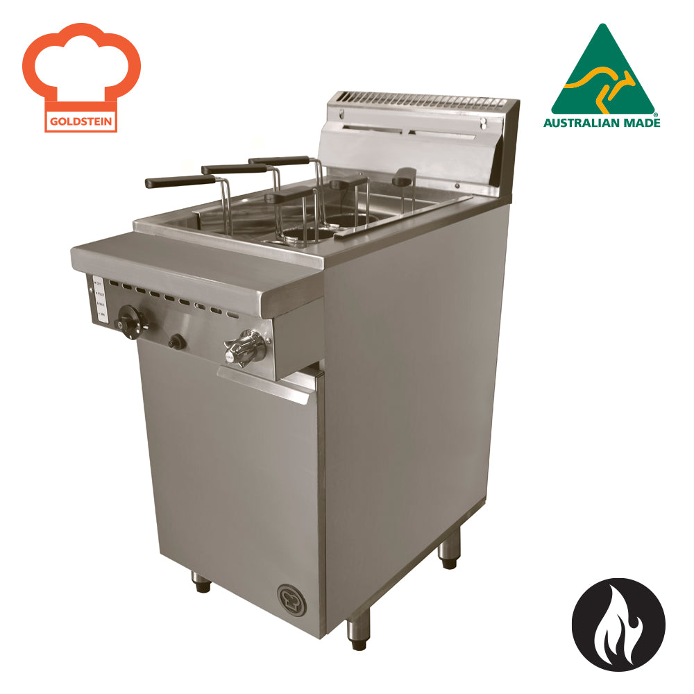 GOLDSTEIN GAS PASTA COOKER single pan, 6 portion control baskets, Manual Fill, 32 ltr. capacity 80 FRG1PL