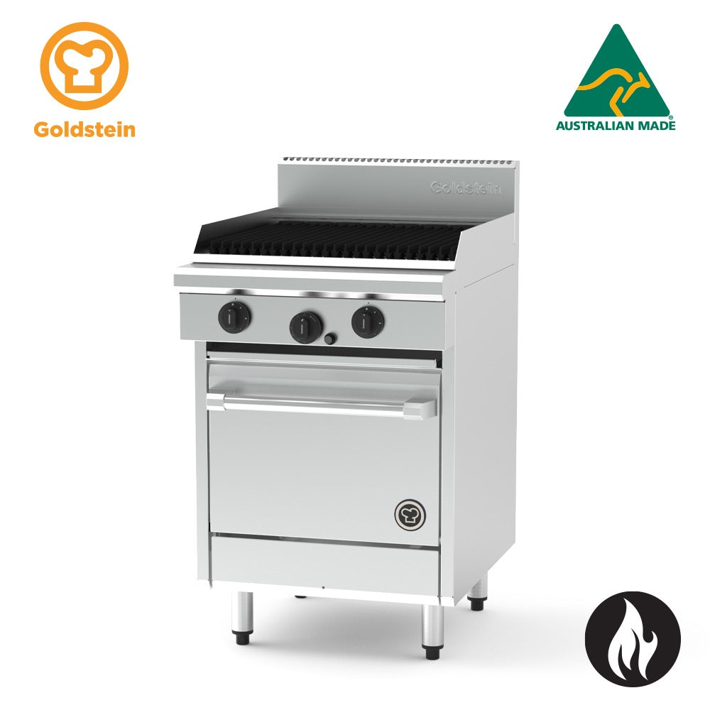 GOLDSTEIN GAS OVEN RANGE 610 x 510 mm BBQ, 20'' gas fan forced oven 100/96 PF24Q20FF-X
