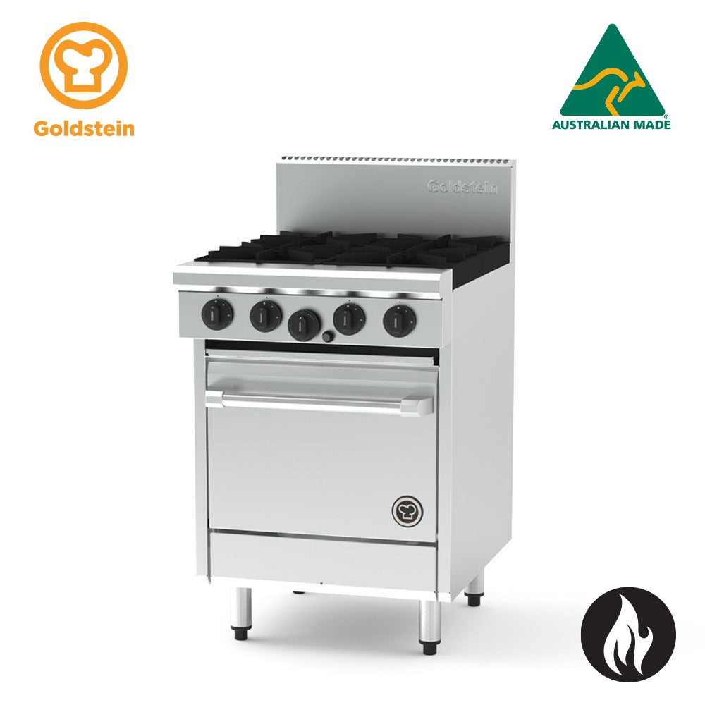 GOLDSTEIN GAS OVEN RANGE 4 burners, 20'' static electric oven 132/132 PF420E-X