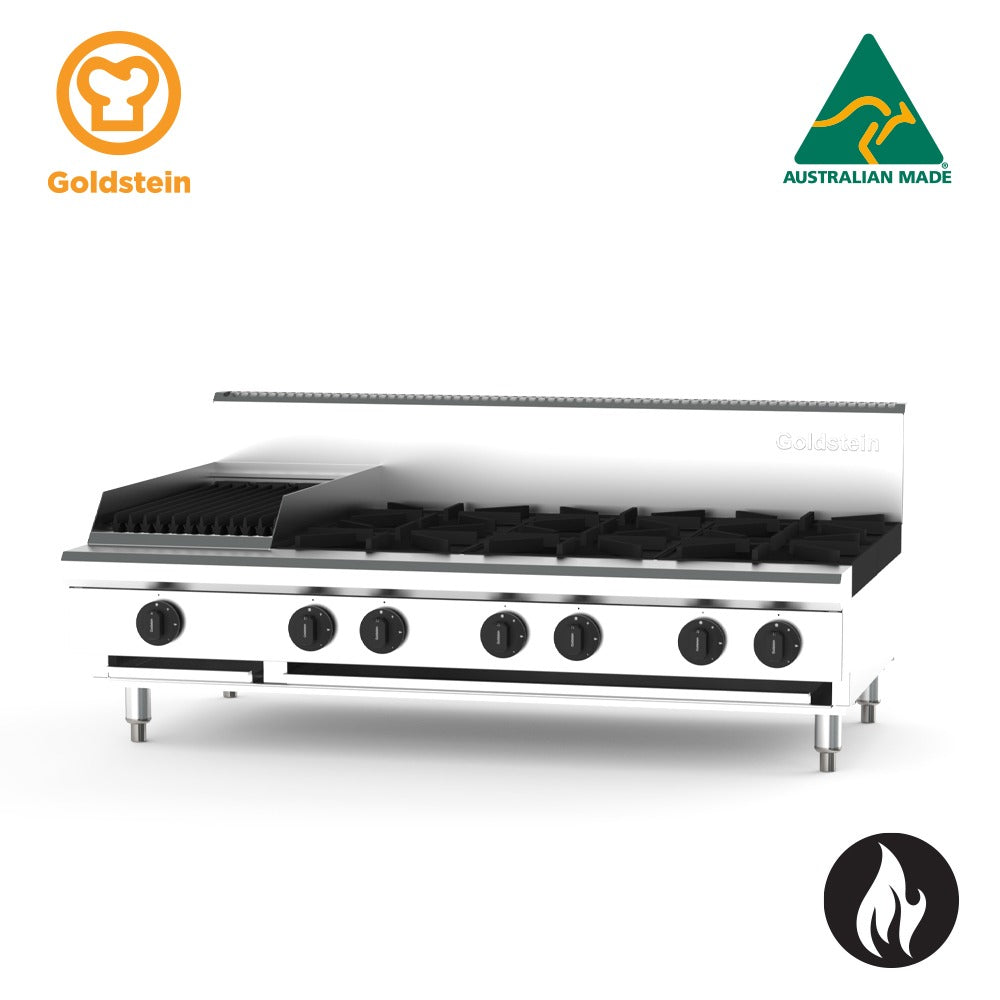 GOLDSTEIN GAS COOKTOP 6 burners, 305 x 510 BBQ 238/236 PFB12Q6-X