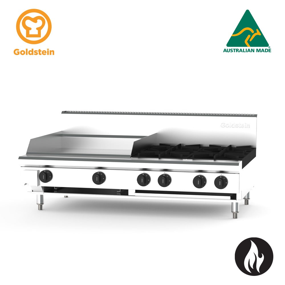 GOLDSTEIN GAS COOKTOP 4 burners, 610 x 520 x 20 mm griddle 172/172 PFB24G4-X