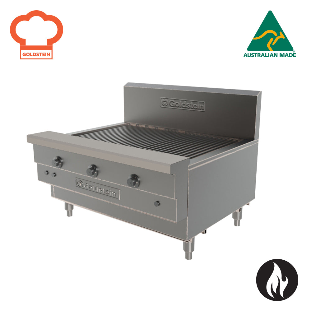 GOLDSTEIN GAS CHARGRILL grill size 813 x 546 mm, with splashback 111 RBA36L