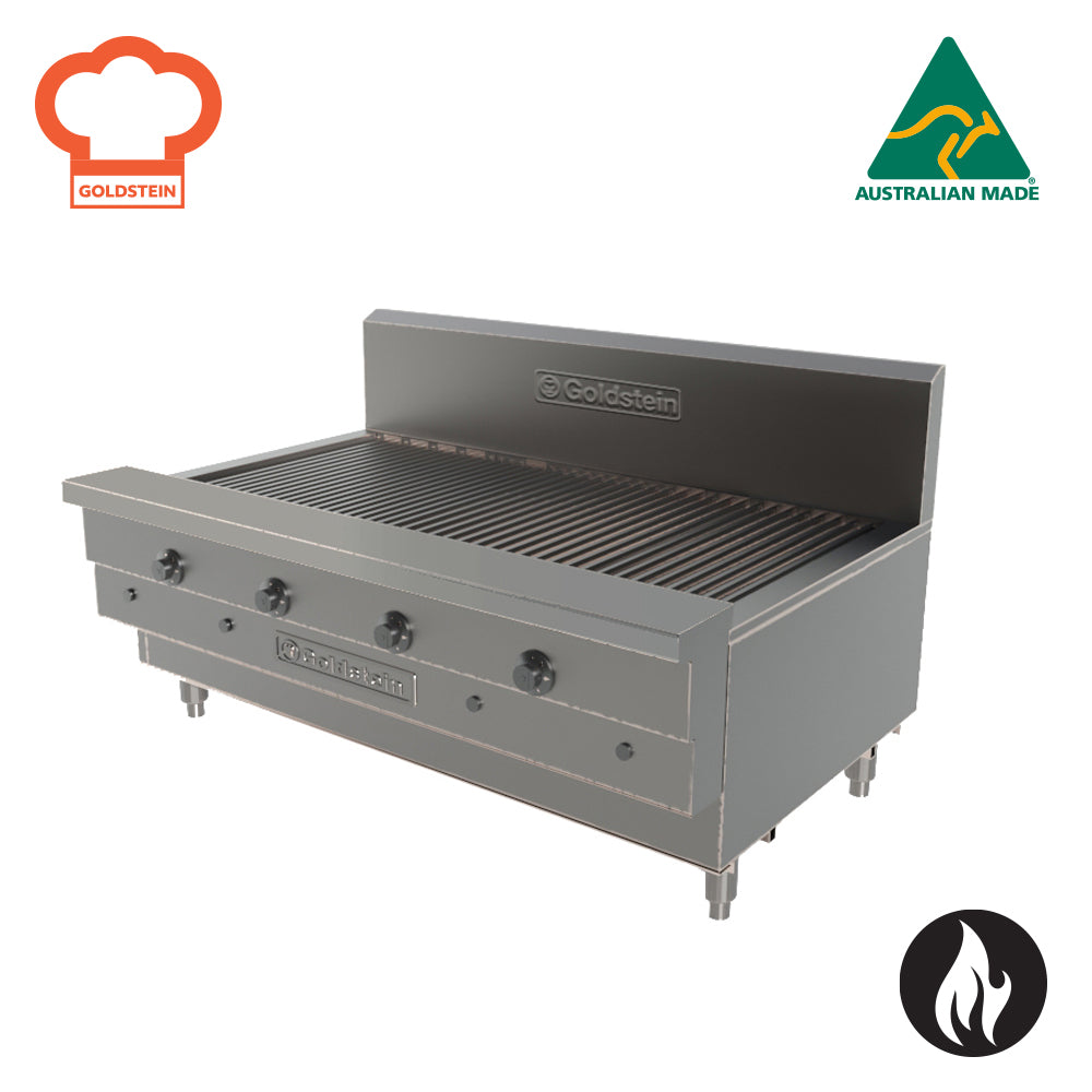 GOLDSTEIN GAS CHARGRILL grill size 1118 x 546 mm, with splashback 148 RBA48L
