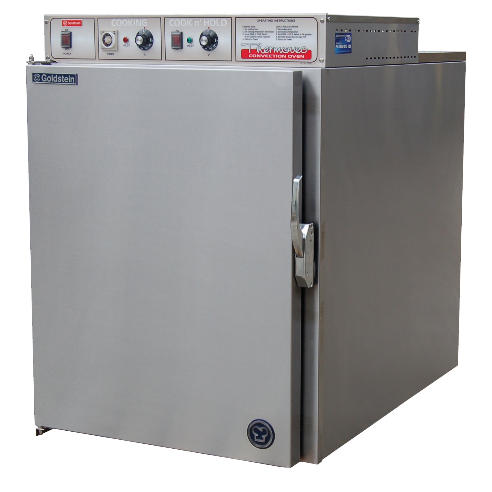 GOLDSTEIN ELECTRIC CONVECTION OVEN electric CONVECTION and RETHERMALISING oven, 12 slide rack with 5 shelves inc., holding capacity 24 1 x 1 trays or12 bakers trays (750 x 400 mm) RTCE12P