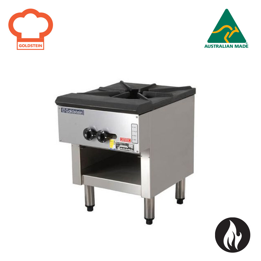 GOLDSTEIN GAS STOCK POT BOILING TABLE stock pot boiling table Floor mounted, single Dual ringed burner 457 x 457 mm 54 SP1855FFD