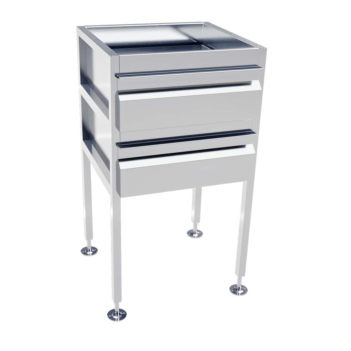 3monkeez Freestanding Stainless Steel Drawer Unit (2 drawers) AB-2DRAW