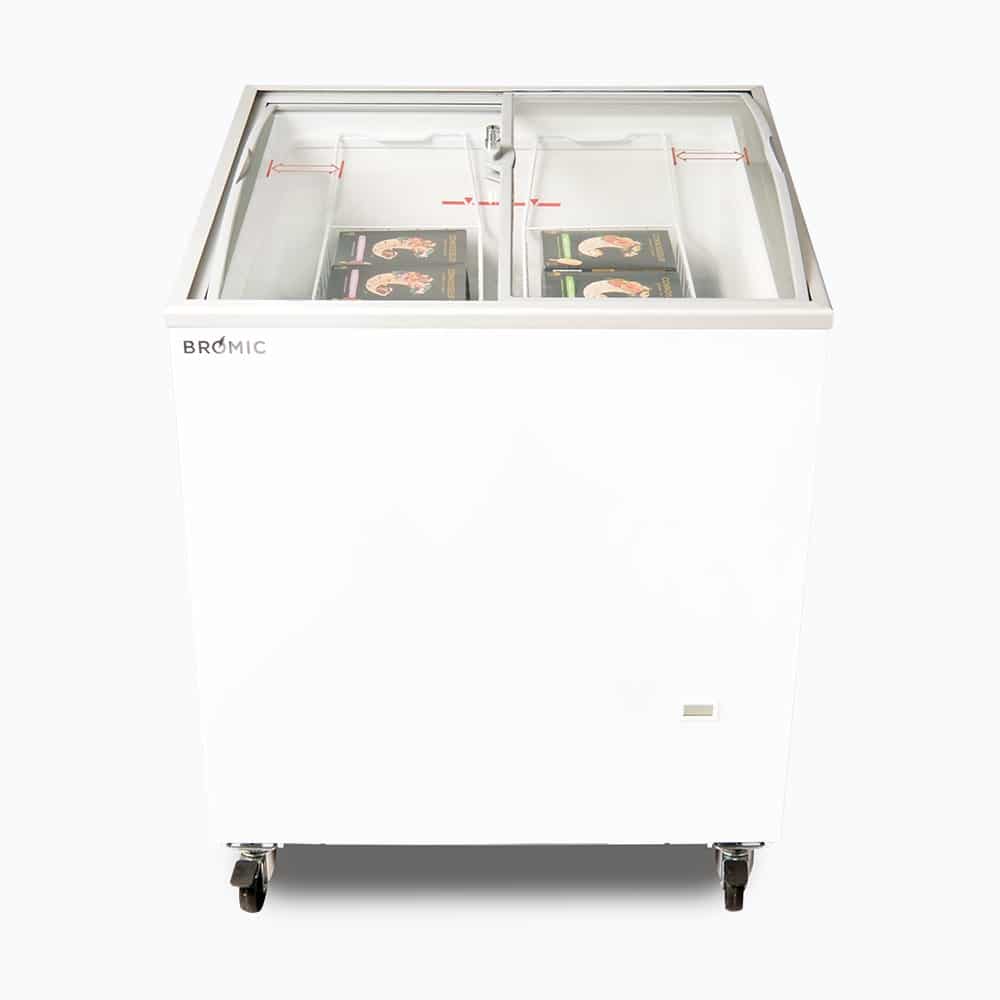 BROMIC Display Chest Freezer - 176L - Curved Glass Top 3735301-NR