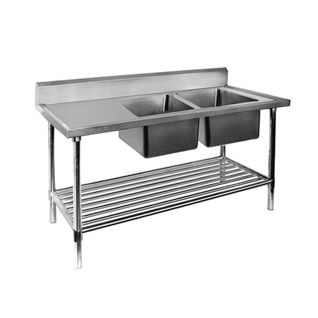 Modular System Double Right Sink Bench with Pot Undershelf - DSB7-1500R/A