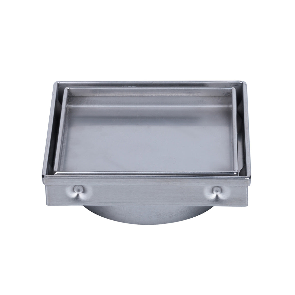 3monkeez 130mm Stainless Steel Tile Insert Point Drain - 100mm Outlet FW-130STI