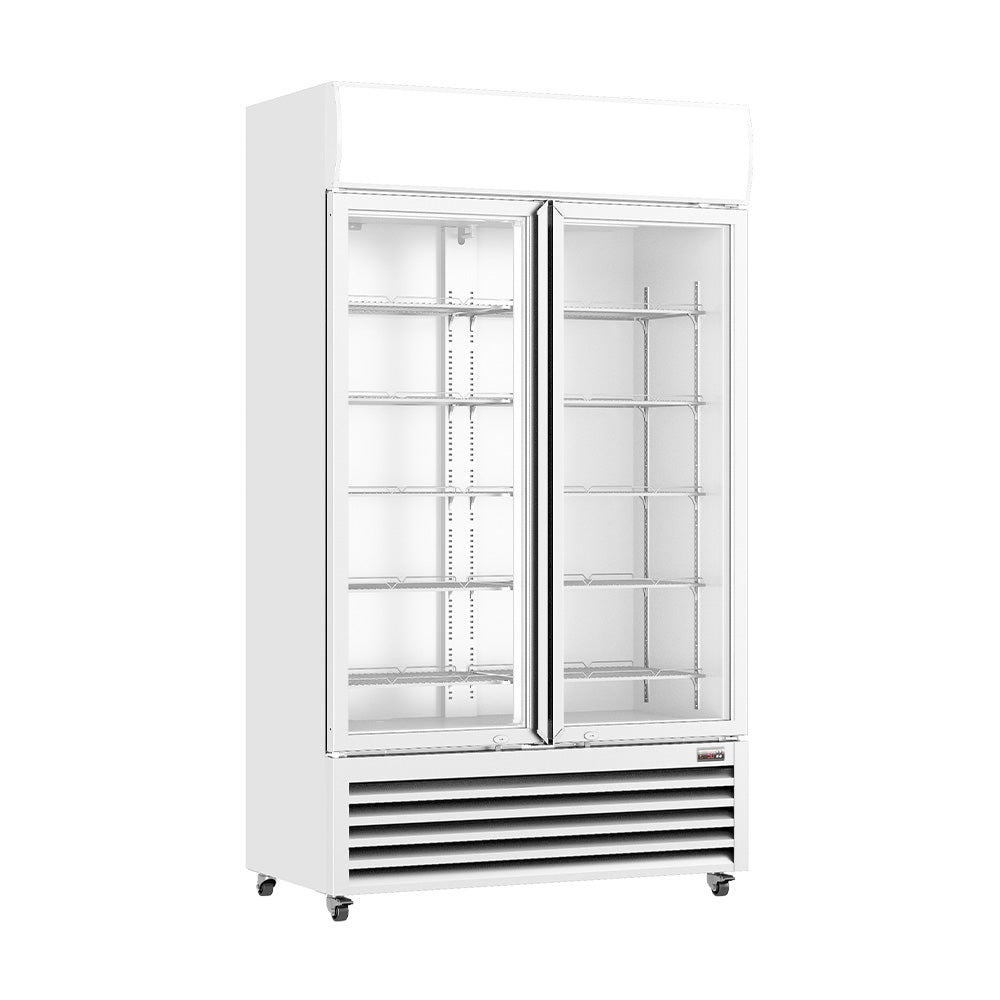 Thermaster Large Two Glass Door Colourbond Upright Drink Fridge - LG-1200P