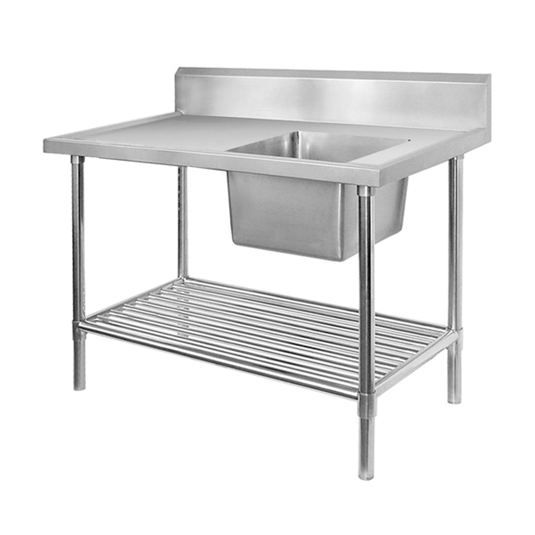 Modular System Single Right Sink Bench with Pot Undershelf - SSB6-1200R/A