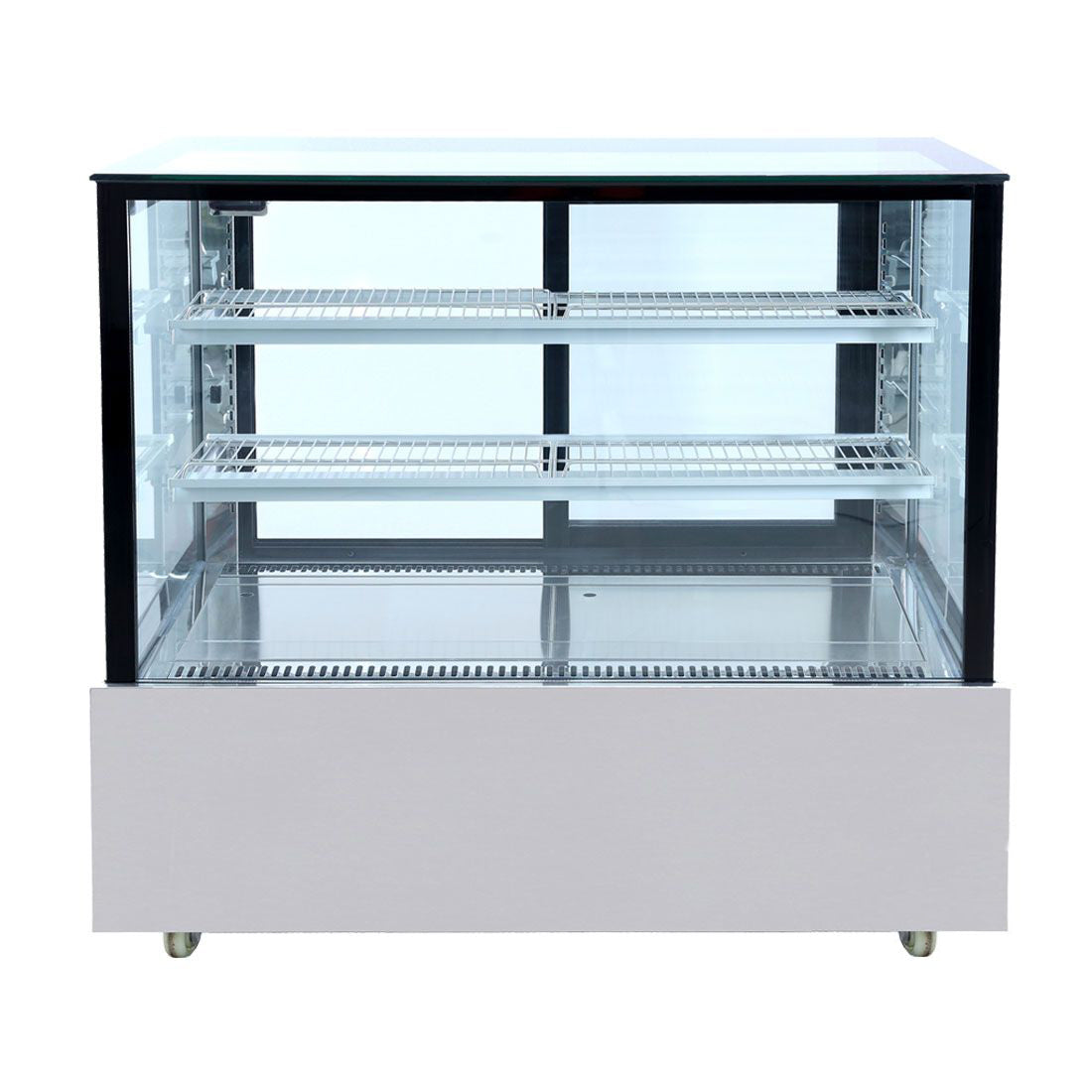 Bonvue Black Trim Square Glass Cake Display 2 Shelves - SSU120-2XB