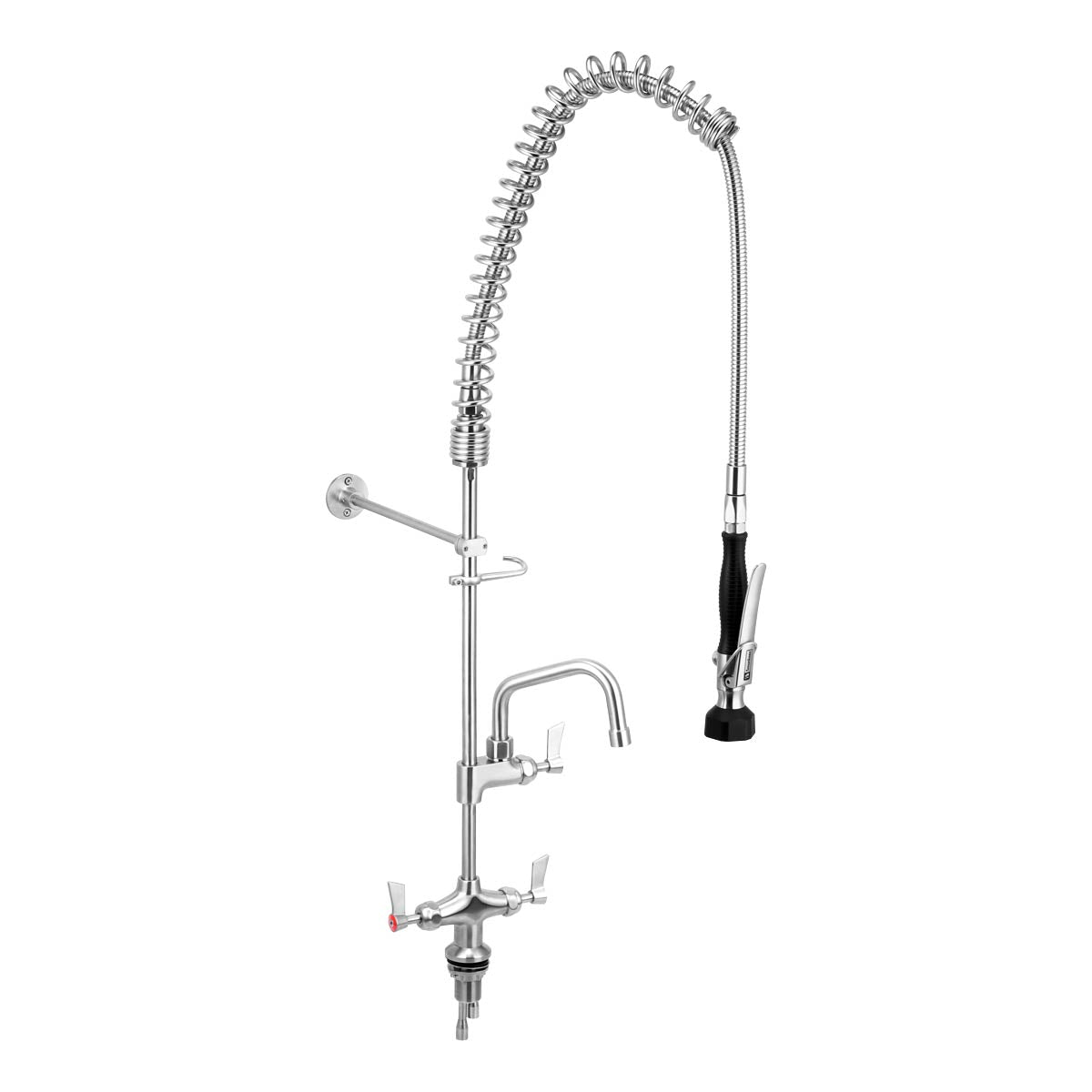 CLEANAJET Stainless Steel Dual Bench Mounted Pre Rinse Unit With 6" Pot Filler T-3M53015