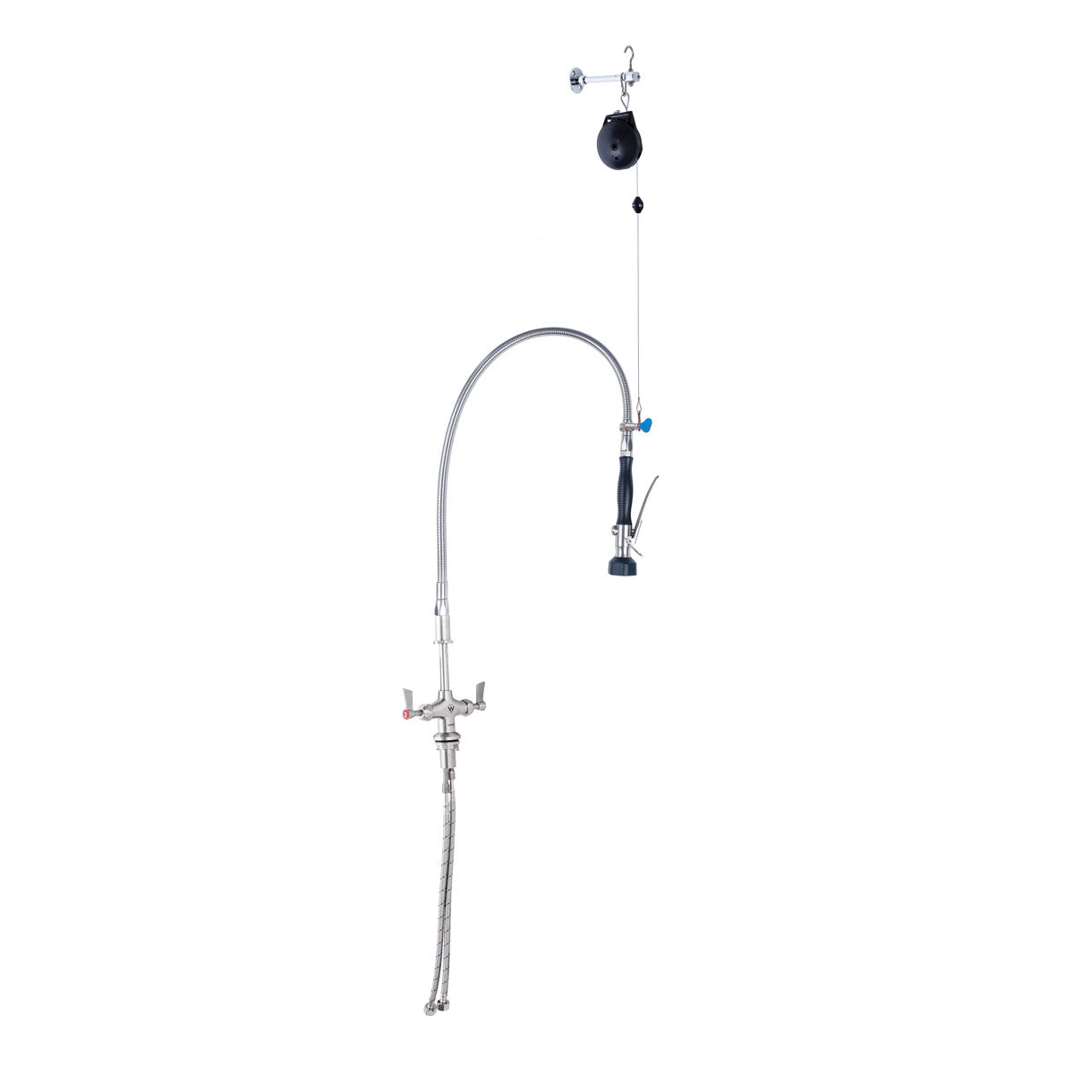 CLEANAJET Stainless Steel Line Retractor Dual Hob Mounted Pre Rinse Unit T-3M53500