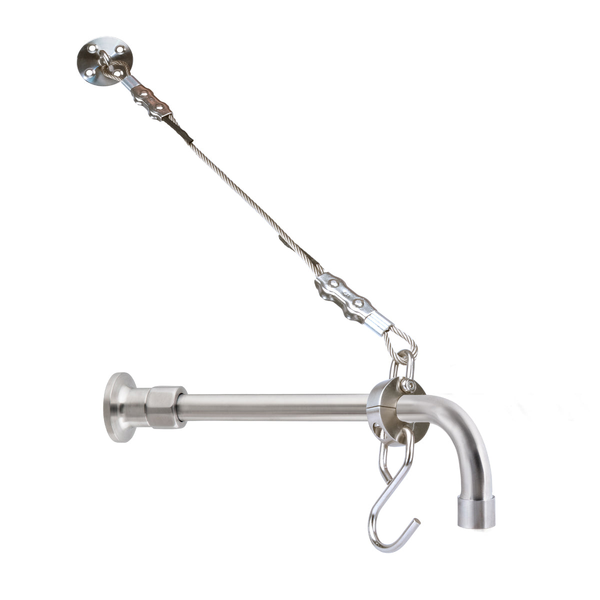 Guardian Tapware Cleaners Sink Concealed Wall Mount Spout with Wall Stops and Wall Bracket T-3MCSKIT-C08