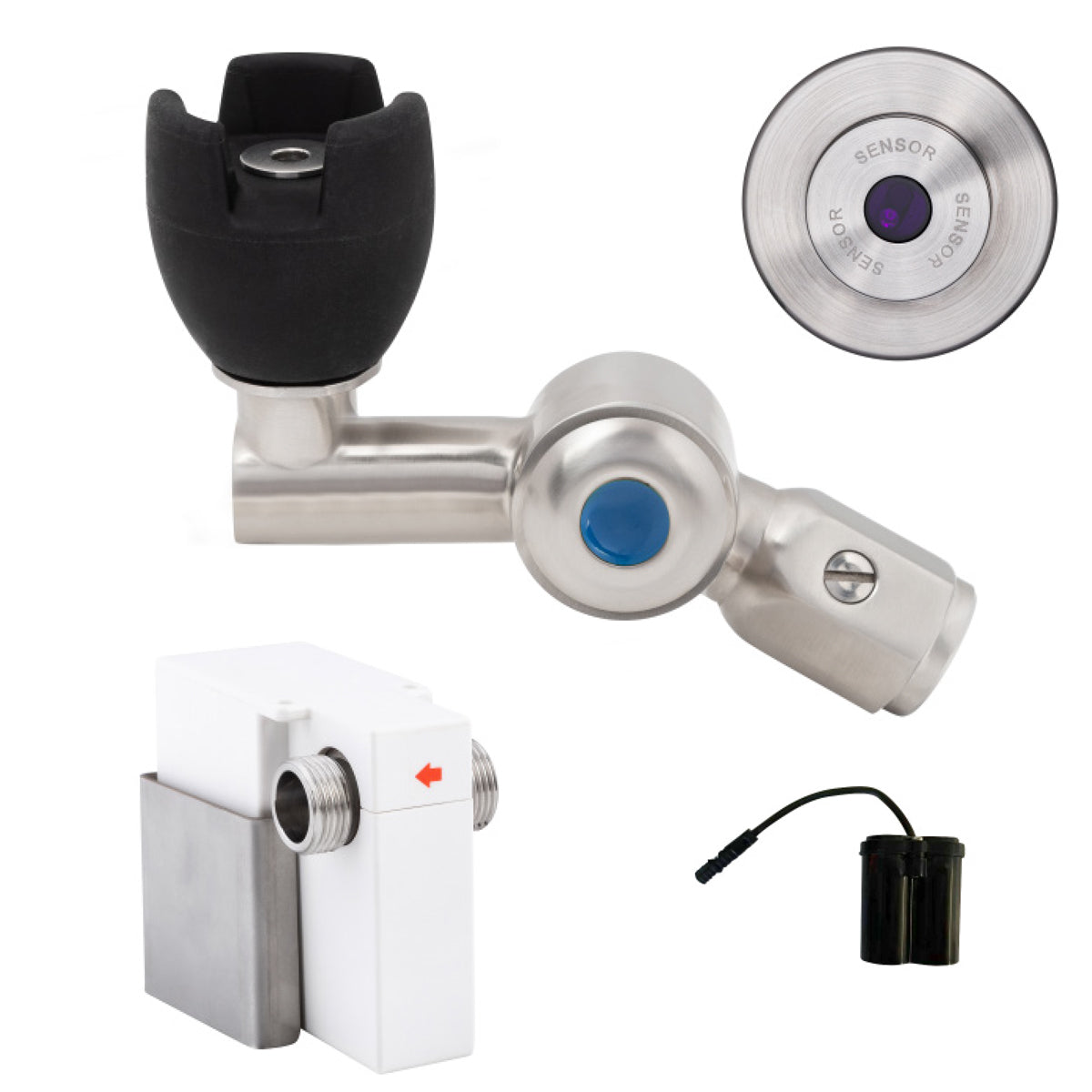 Guardian Zerotouch 45 Degree Silicone Mouthguard Bubbler with Wall-Mount Sensor Battery Operated T-3MSS-BUBS45SWB