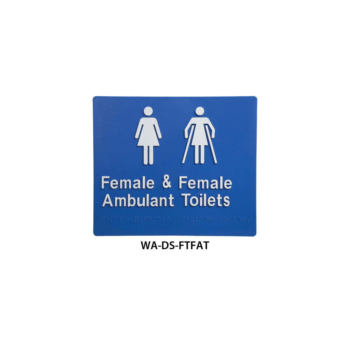 3monkeez Braille Sign Female and Female Ambulant Toilet (Blue) WA-DS-FTFAT