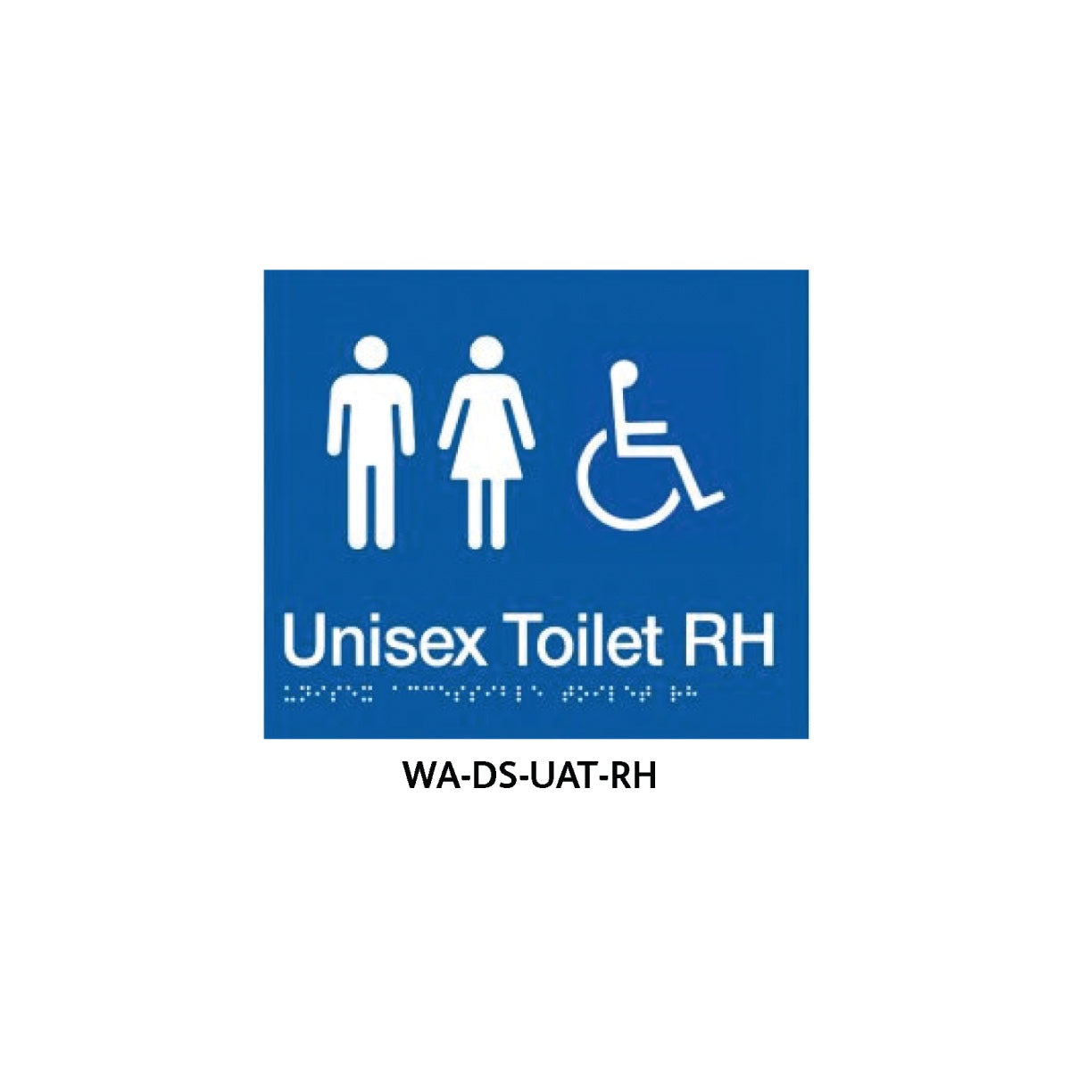 3monkeez Braille Sign Unisex Accessible Toilet RHS (Blue) WA-DS-UAT-RH