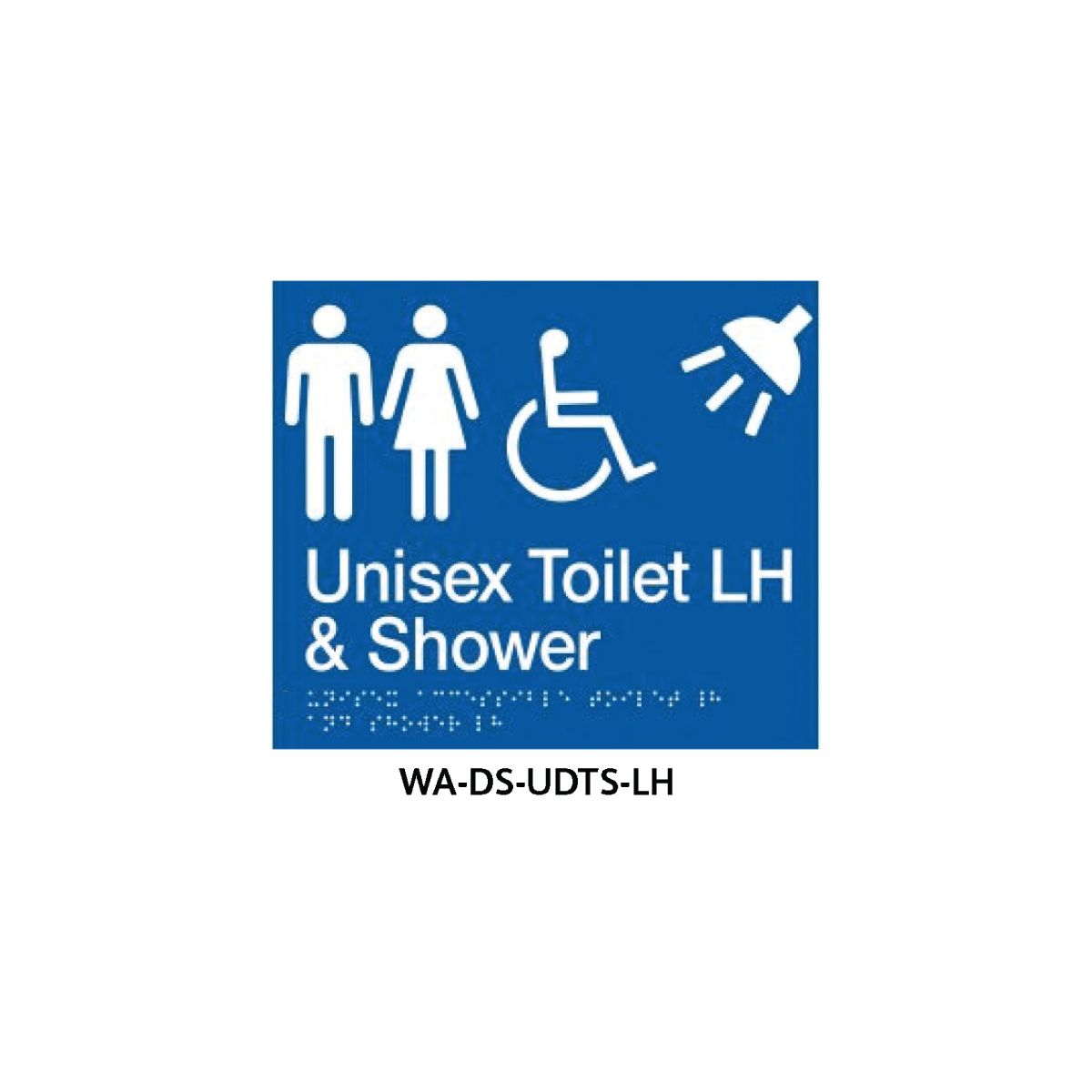 3monkeez Braille Sign Unisex Disabled Toilet and Parent Room LHS (Blue) WA-DS-UDTS-LH