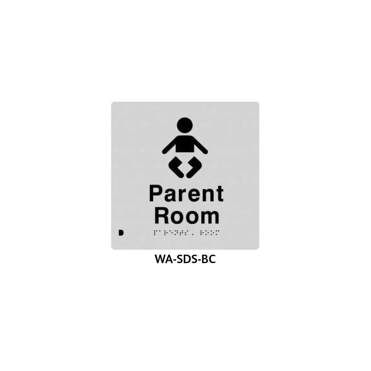 3monkeez Braille Sign Parents Room (Silver) WA-SDS-BC