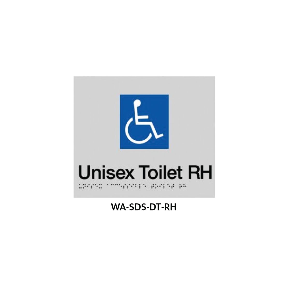 3monkeez Braille Sign Unisex Disabled Toilet RHS (Silver) WA-SDS-DT-RH