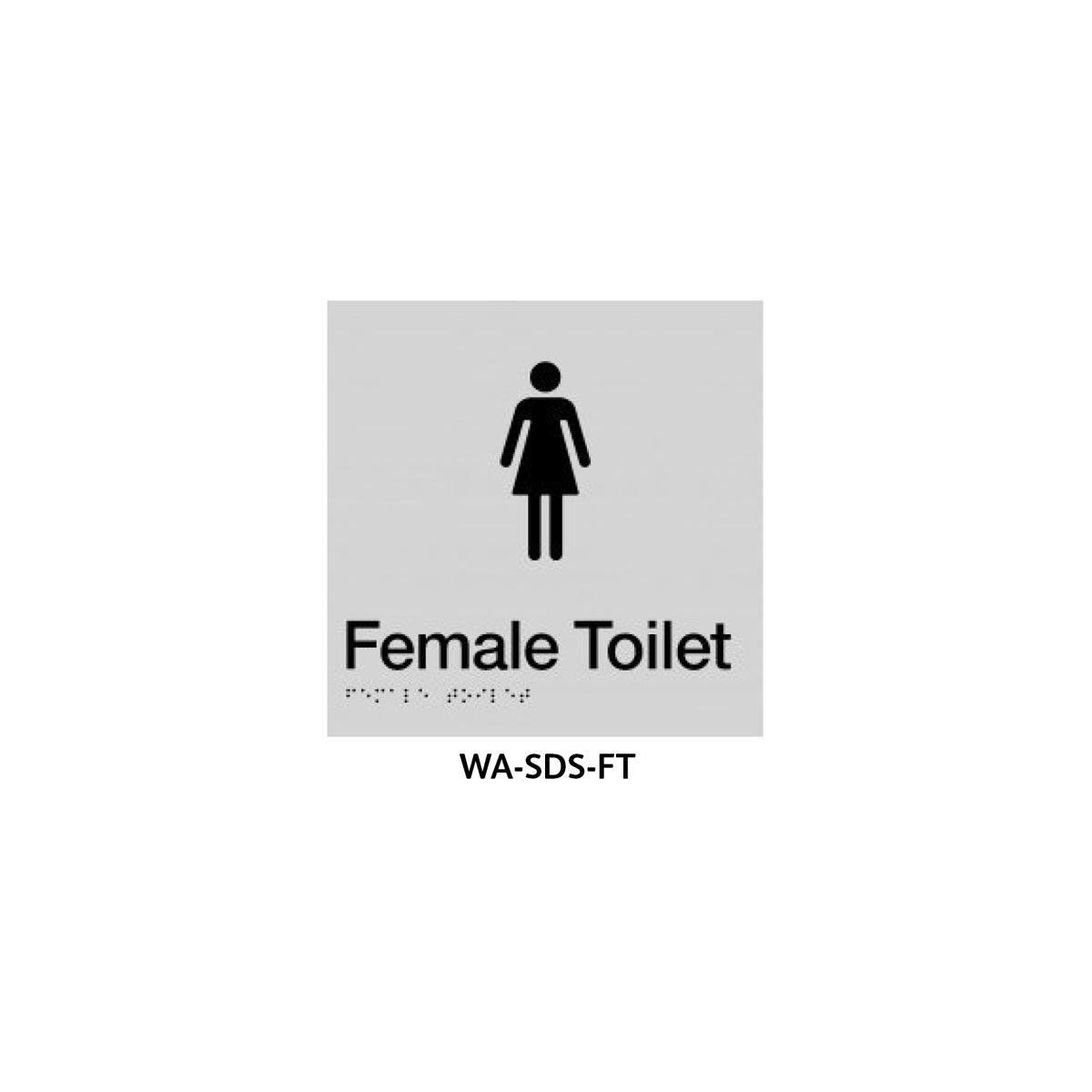 3monkeez Braille Sign Female Toilet (Silver) WA-SDS-FT