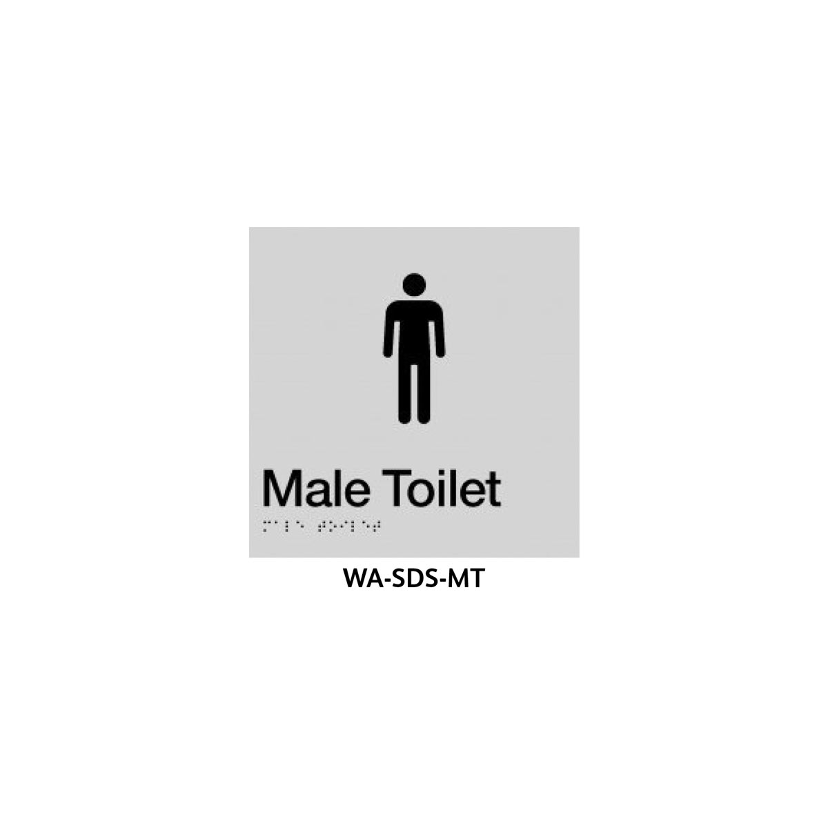 3monkeez Braille Sign Male Toilet (Silver) WA-SDS-MT