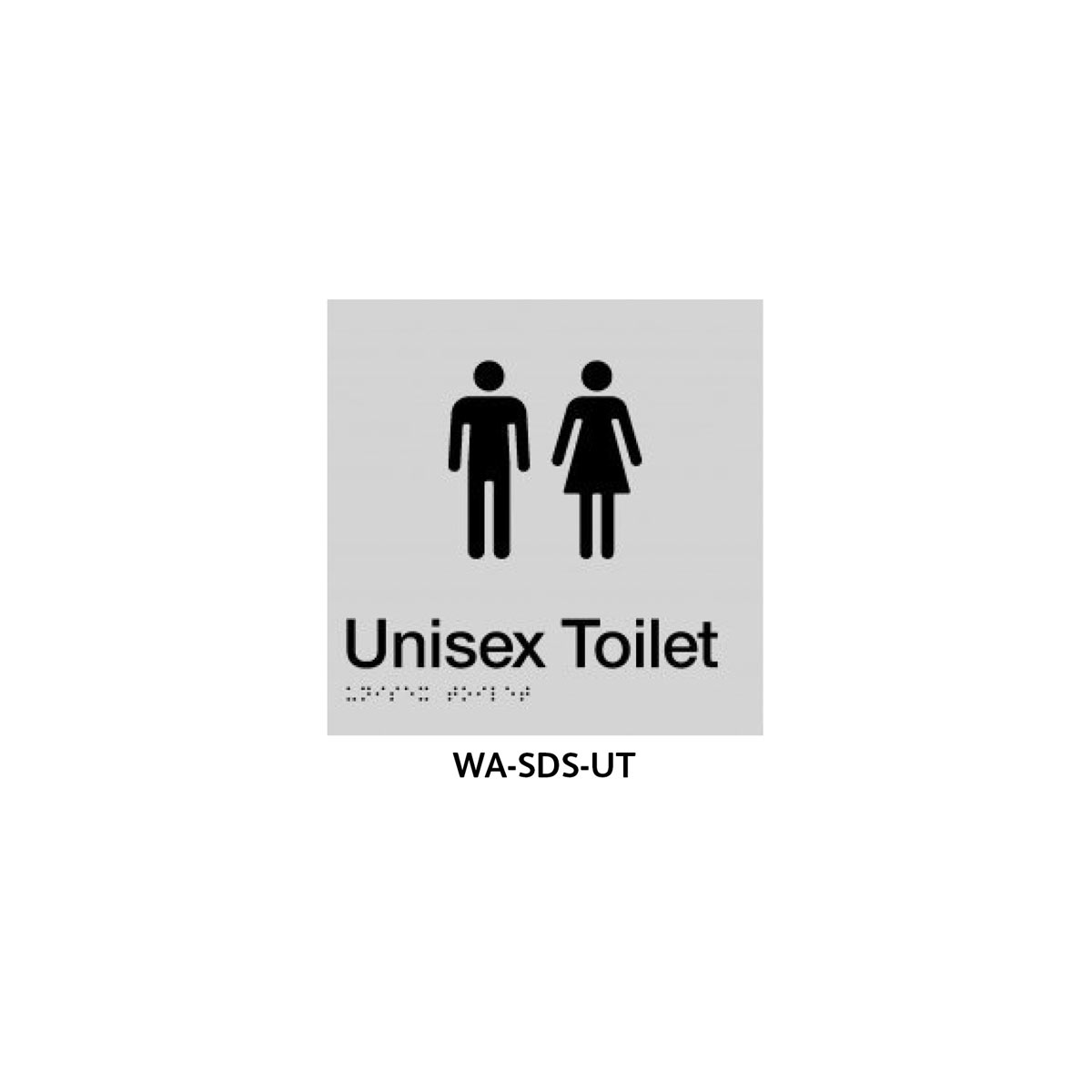 3monkeez Braille Sign Unisex Toilet (Silver) WA-SDS-UT