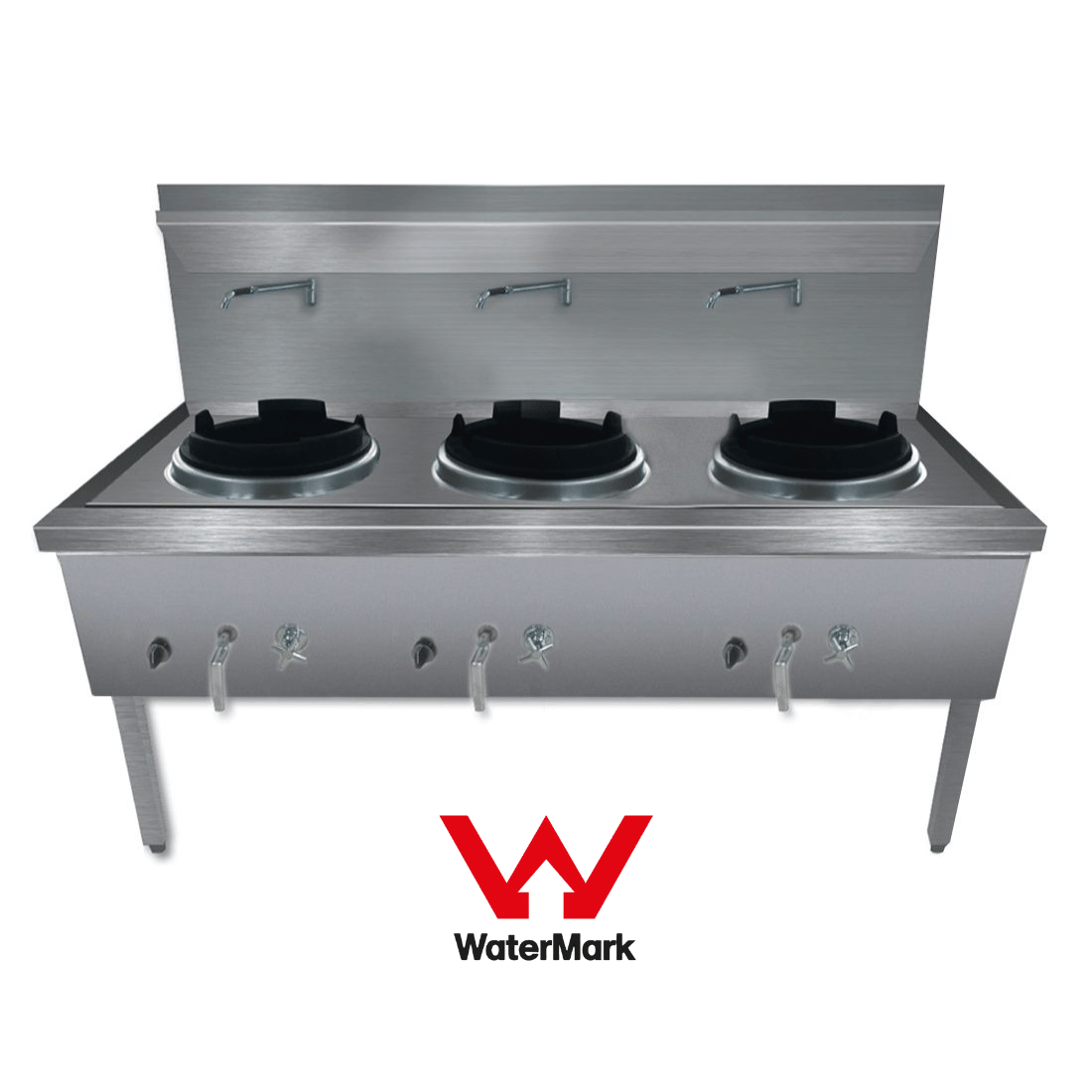 Ex-Showroom: Gasmax Stainless Steel Waterless LPG Gas Triple Wok - WW-3L-SA8-Jul