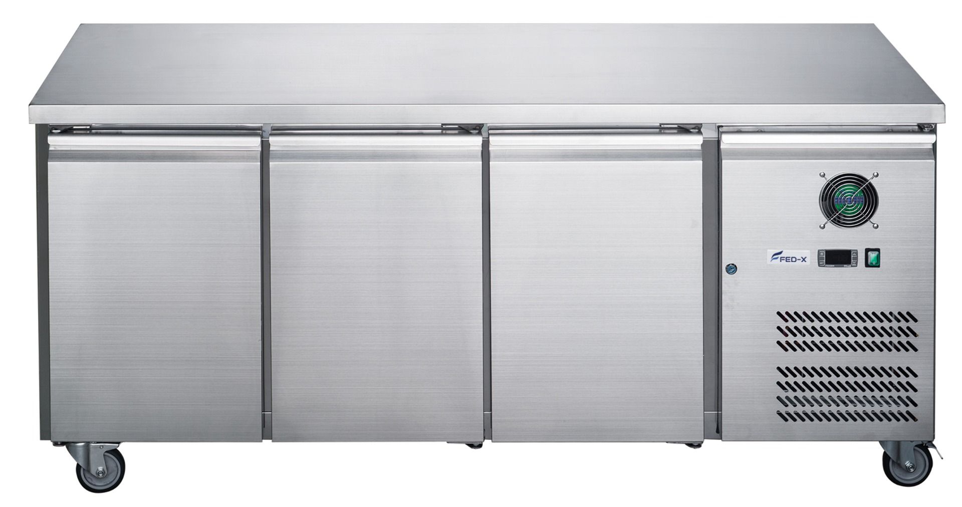 2NDs: FED-X S/S Three Door Bench Fridge - XUB6C18S3V-NSW1969