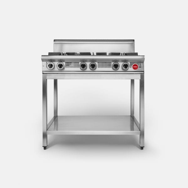 Cookon – CT6-3G – Gas – Freestanding – 4 Burner Cooktop + 300 Grill Plate + Stand 98 Mj/Hr