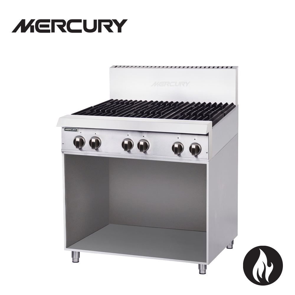 MERCURY GAS COOKTOP 6, 32MJ burners, supplied on welded enclosed cupboard stand 195 MHN-36-F