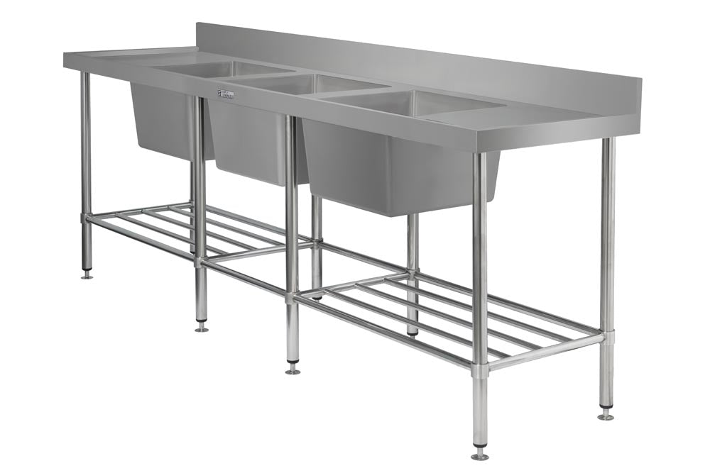 Simply Stainless Triple Bowl Sink Bench SS24.2400.TB