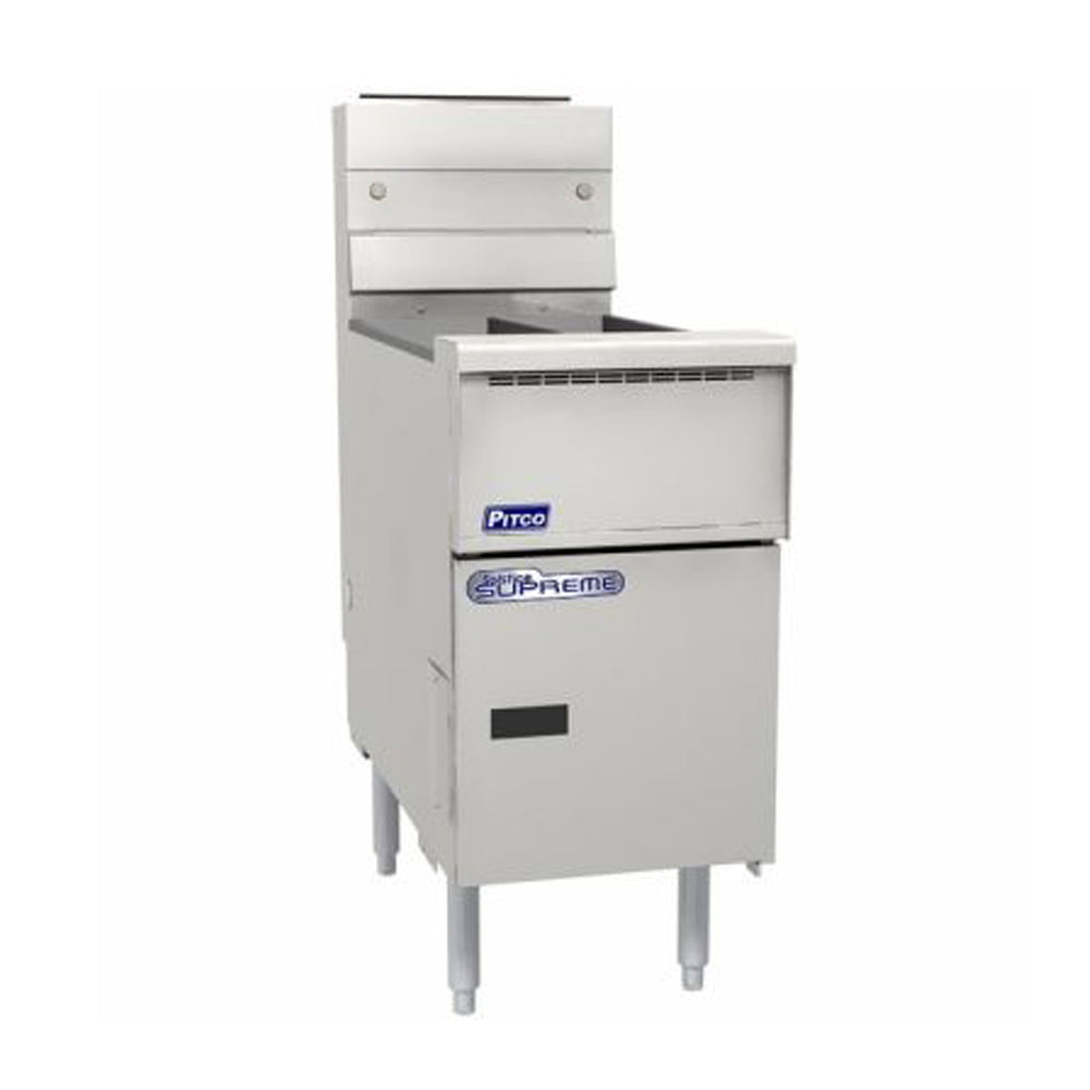 PITCO GAS SOLSTICE SUPREME FRYER solid state control, 2 baskets, 9'' adjustable legs, lid, 11 l/per tank oil capacity, split tank 44MJper tank SSH55T SSTC