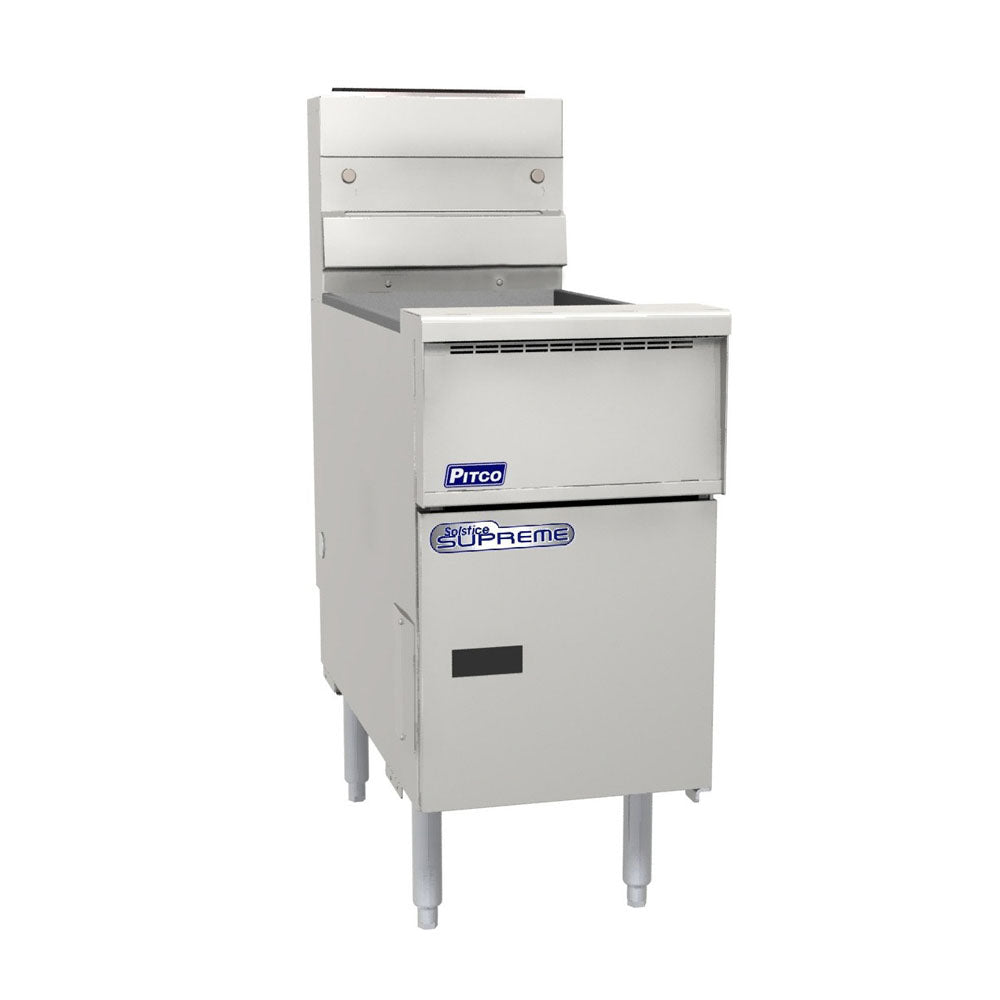 PITCO GAS SOLSTICE SUPREME FRYER solid state control, 2 baskets, 9'' adjustable legs, lid, 22.5 l oil capacity 88 SSH55 SSTC