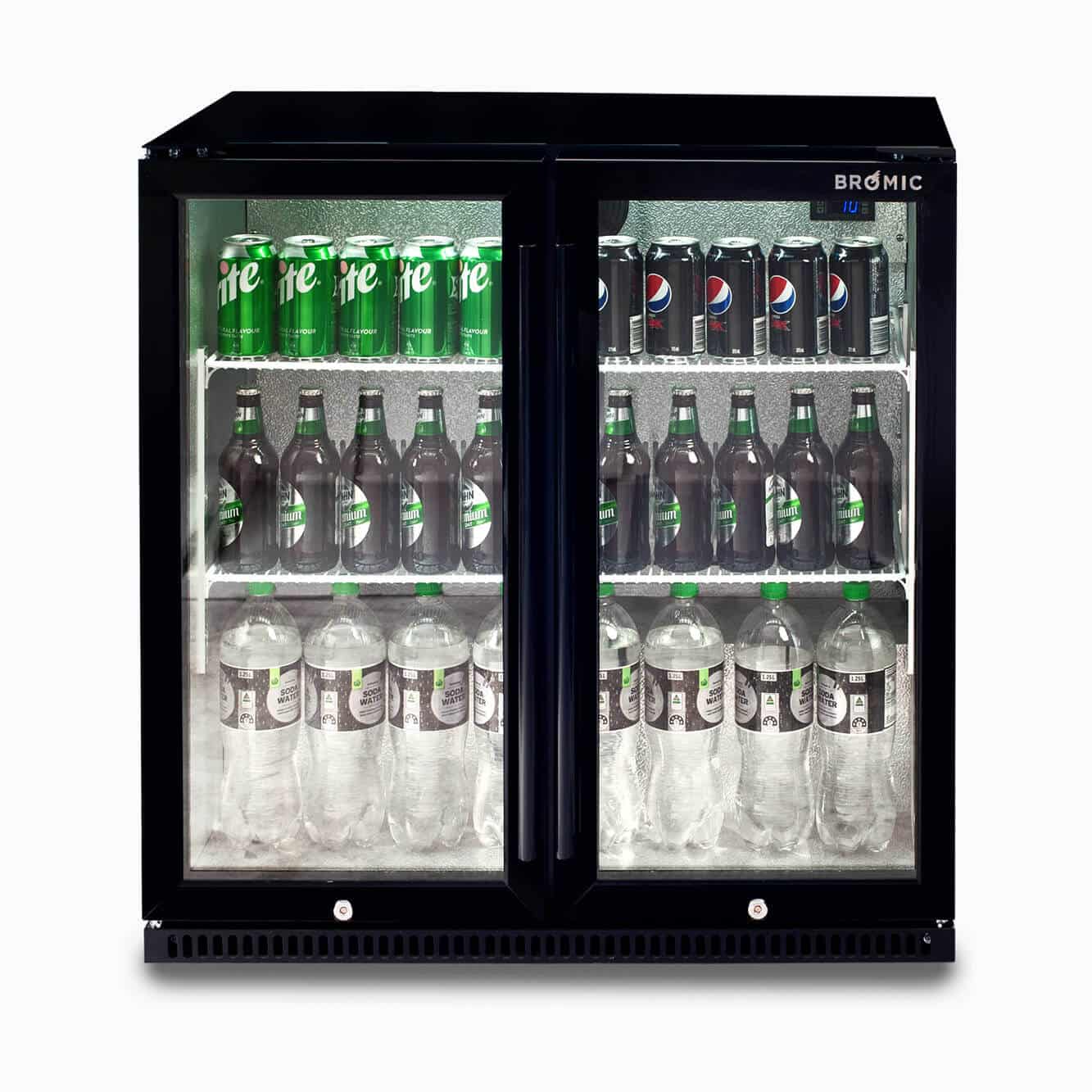 BROMIC Back Bar Fridge - 190L - 2 Doors - Hinged 3736071-1