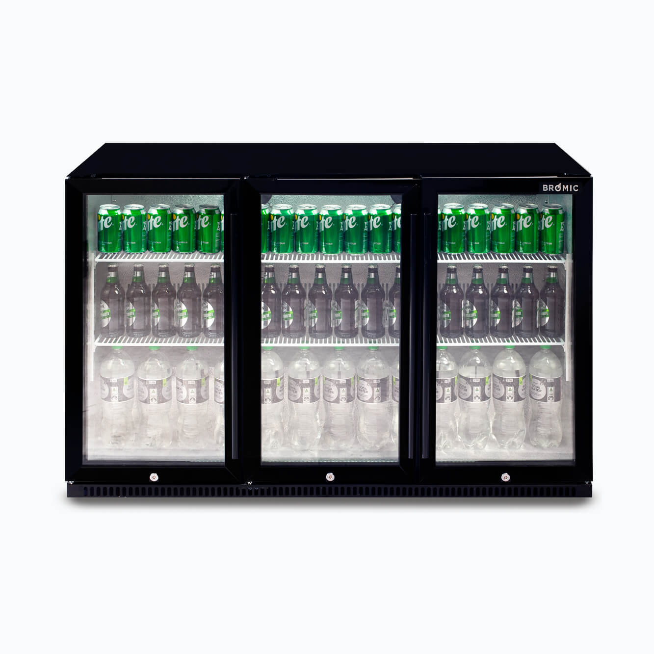 BROMIC Back Bar Fridge - 307L - 3 Doors - Hinged 3736073-1