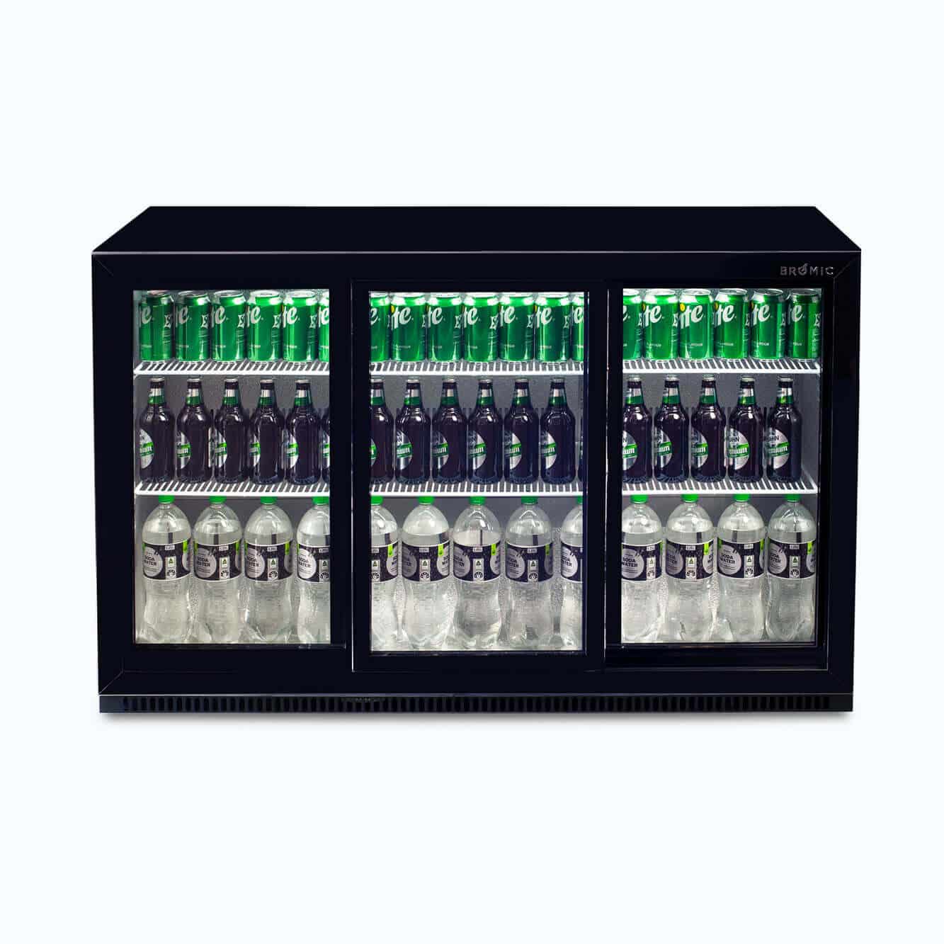 BROMIC Back Bar Fridge - 307L - 3 Doors - Sliding 3736074-1