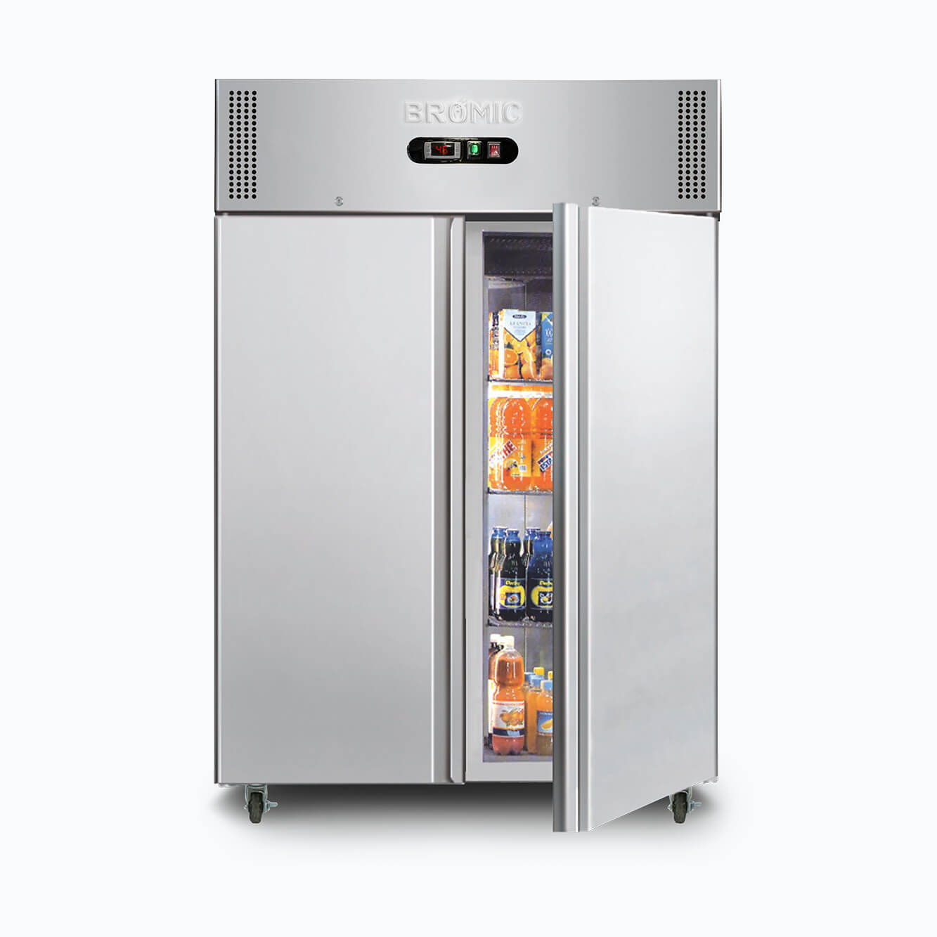 BROMIC Upright Fridge - 1300L - 2 Doors - Stainless Steel 3735200-NR