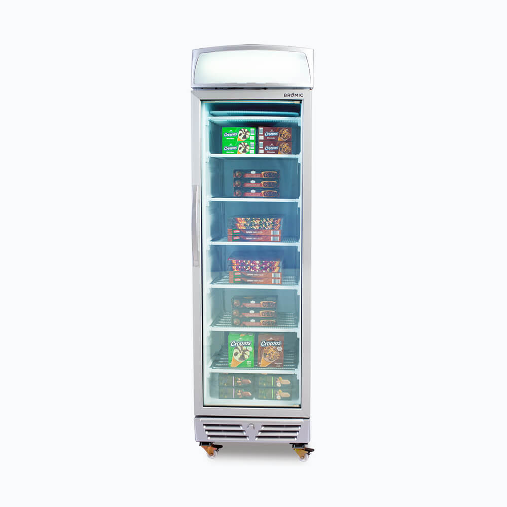 BROMIC Upright Display Freezer - 300L - 1 Door - Flat Glass - Lightbox 3736046-NR