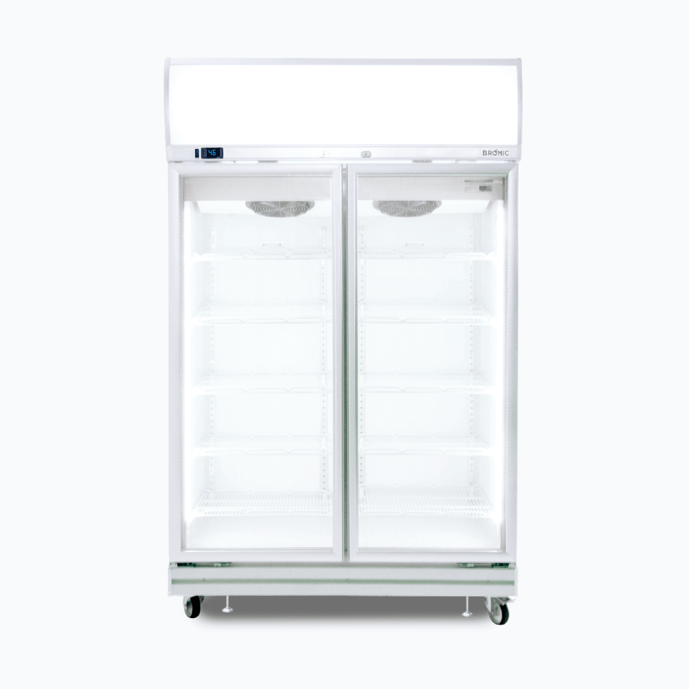 BROMIC Upright Display Fridge - 976L - 2 Doors - Flat Glass - Lightbox 3736246