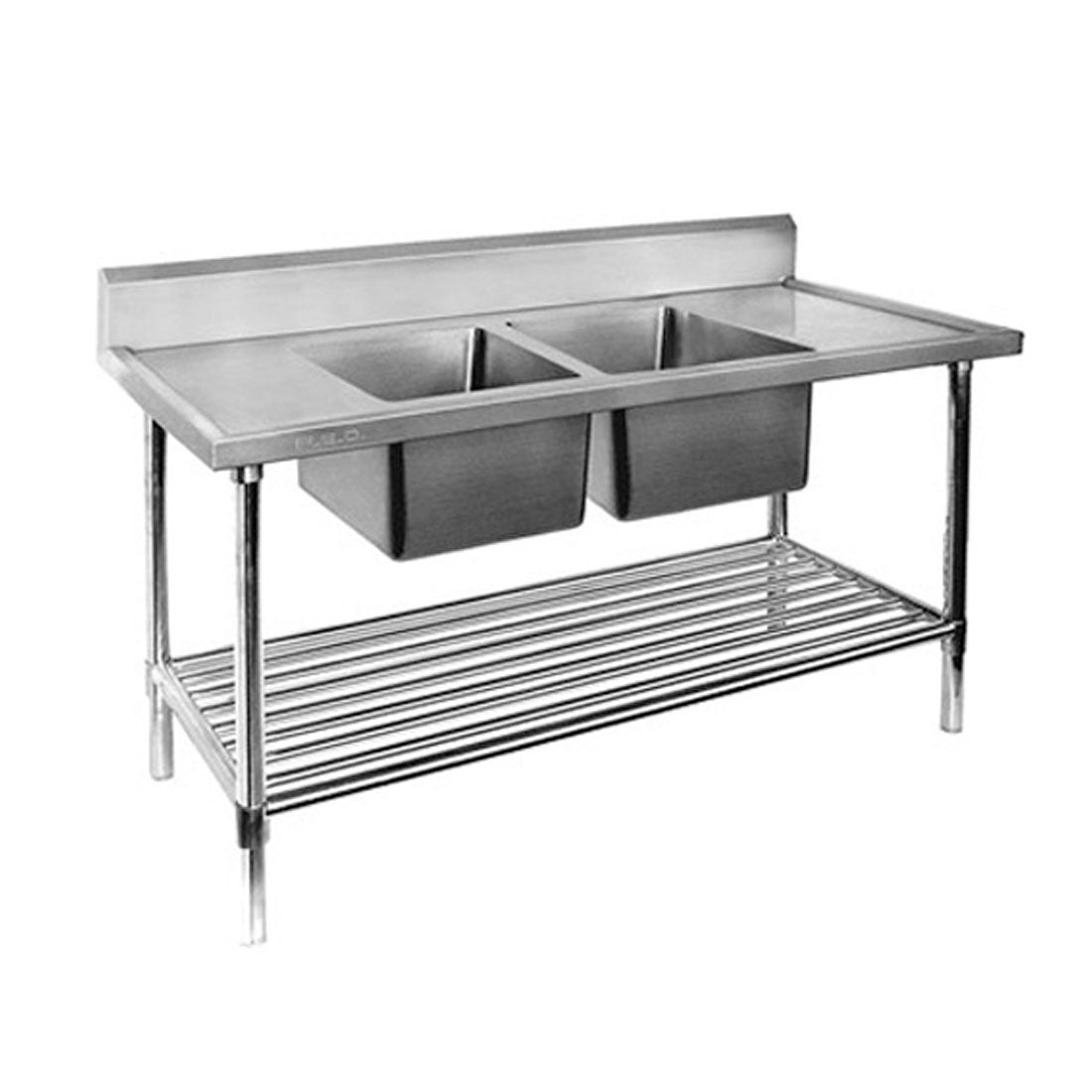 Modular System  Double Centre Sink Bench with Pot Undershelf - DSB6-1200C/A