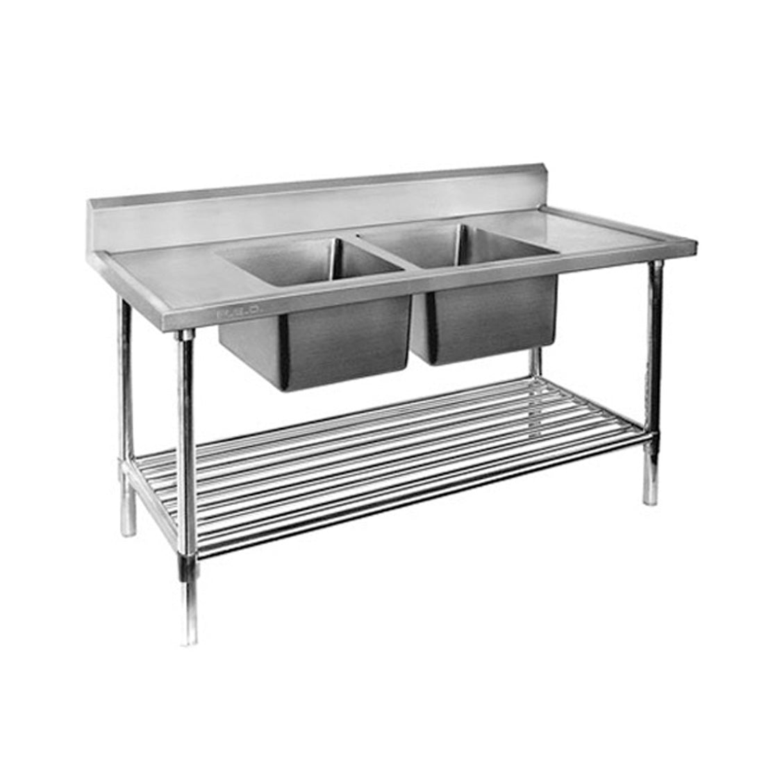 Modular Systems Double Centre Sink Bench with Pot Undershelf DSB6-1500C/A