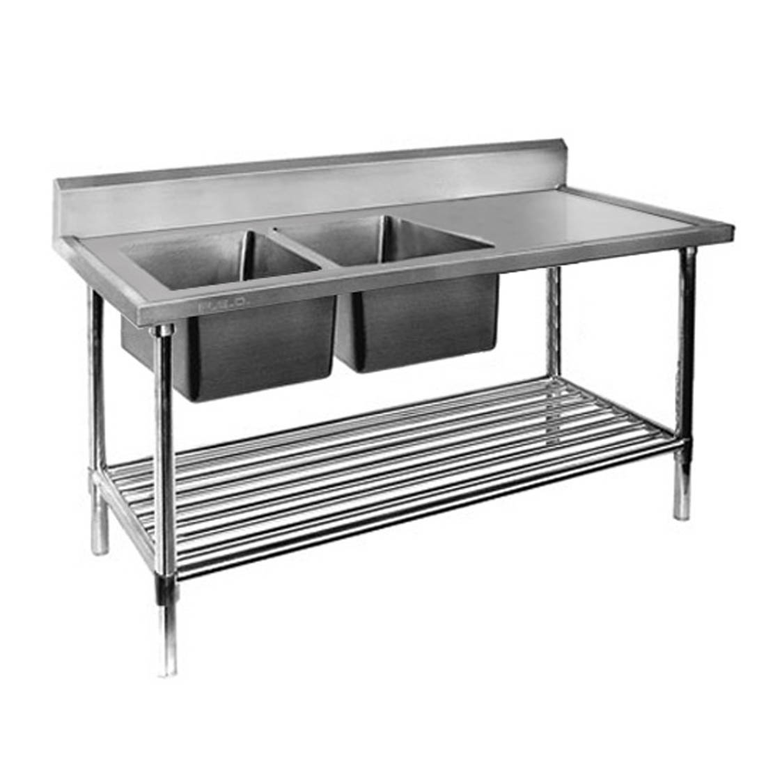 Modular Systems DSB6-1500L/A  Double Left Sink Bench with Pot Undershelf